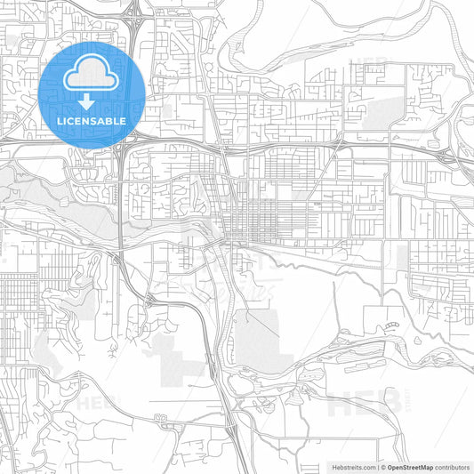 Springfield, Oregon, USA, bright outlined vector map