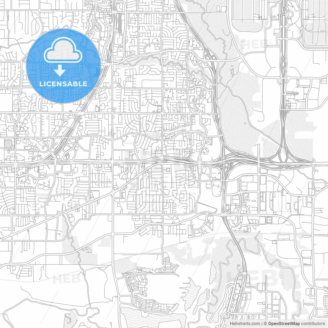 Euless, Texas, USA, bright outlined vector map
