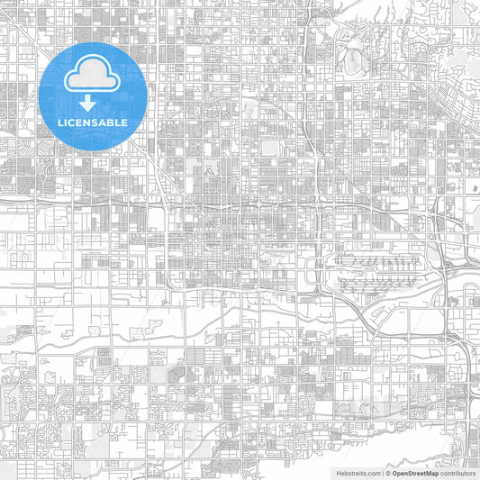Phoenix, Arizona, USA, bright outlined vector map