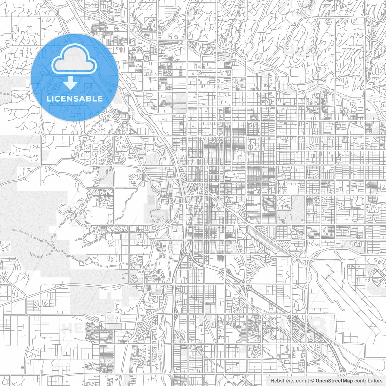 Tucson, Arizona, USA, bright outlined vector map