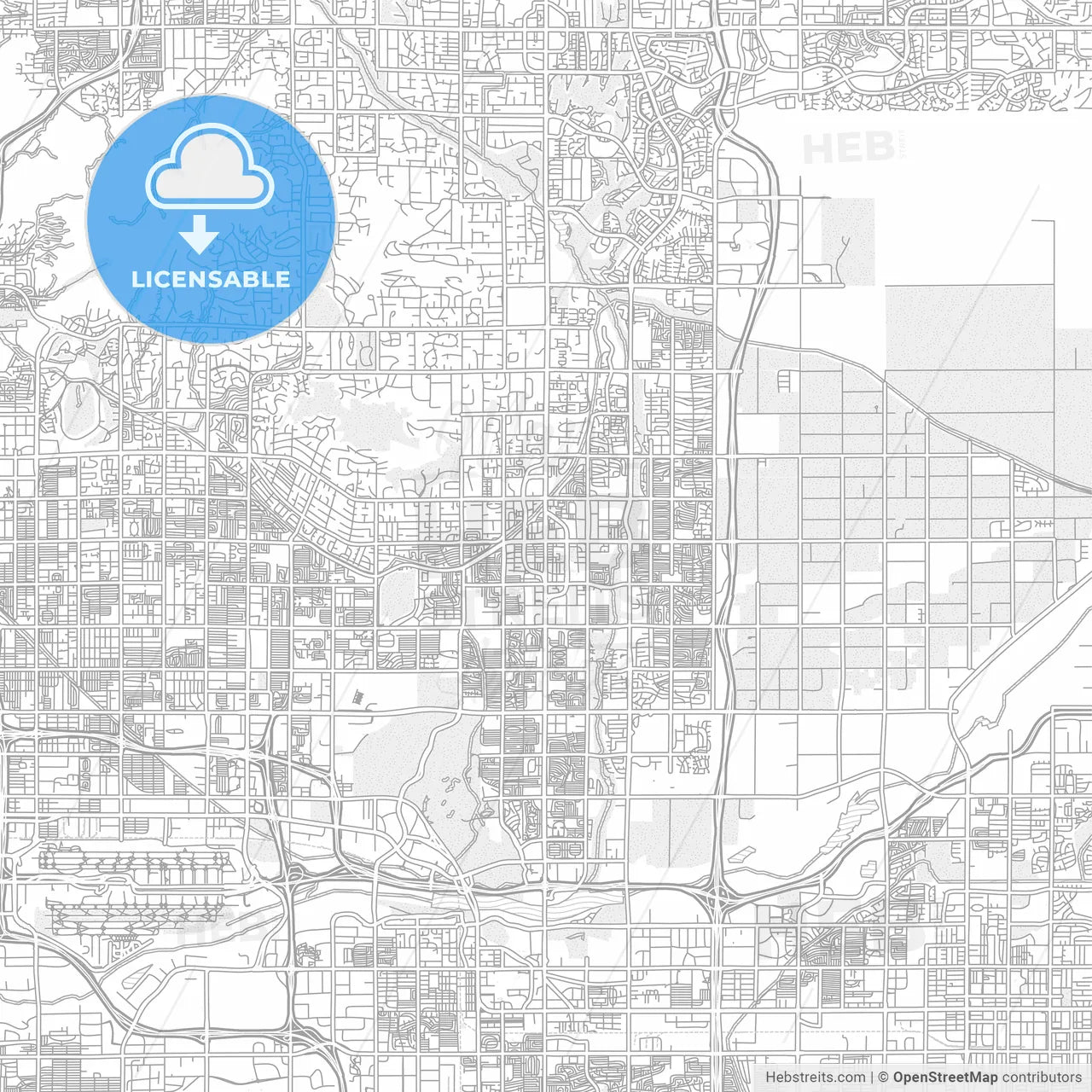 Scottsdale, Arizona, USA, bright outlined vector map