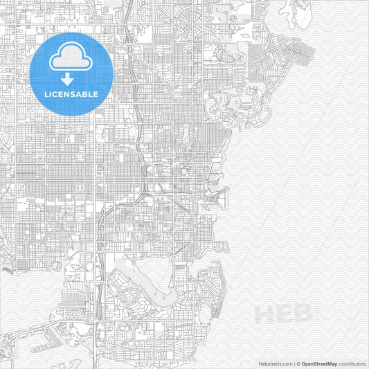 Norfolk, Virginia, USA, bright outlined vector map