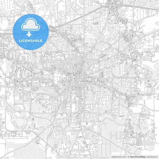 Tallahassee, Florida, USA, bright outlined vector map