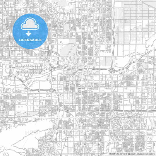 Tempe, Arizona, USA, bright outlined vector map