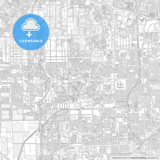 Pembroke Pines, Florida, USA, bright outlined vector map