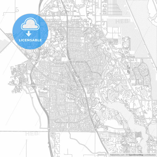 Port St. Lucie, Florida, USA, bright outlined vector map