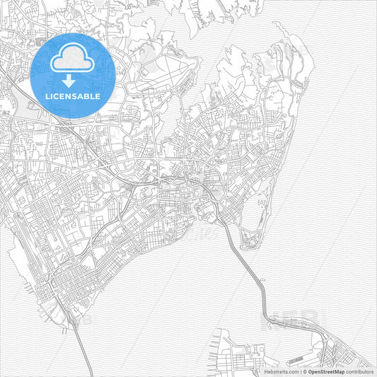 Hampton, Virginia, USA, bright outlined vector map