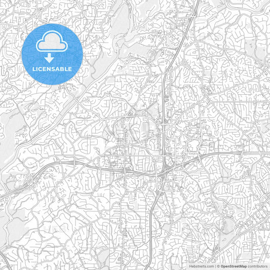 Sandy Springs, Georgia, USA, bright outlined vector map