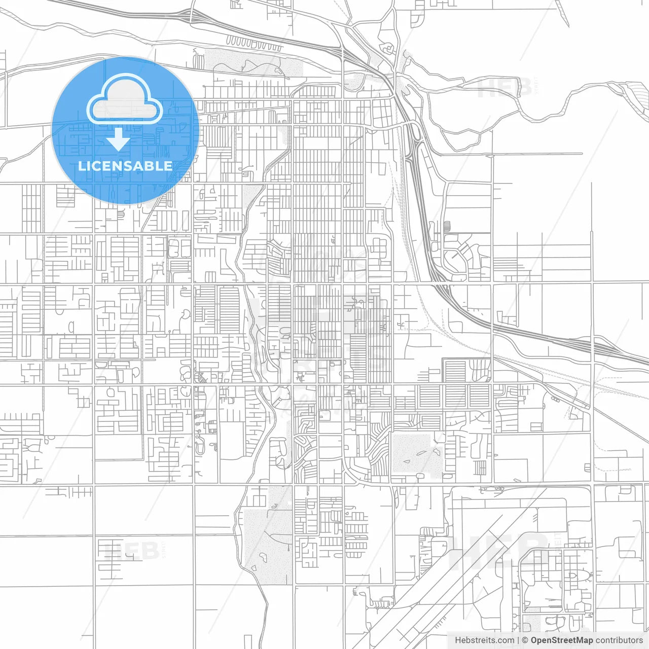 Yuma, Arizona, USA, bright outlined vector map