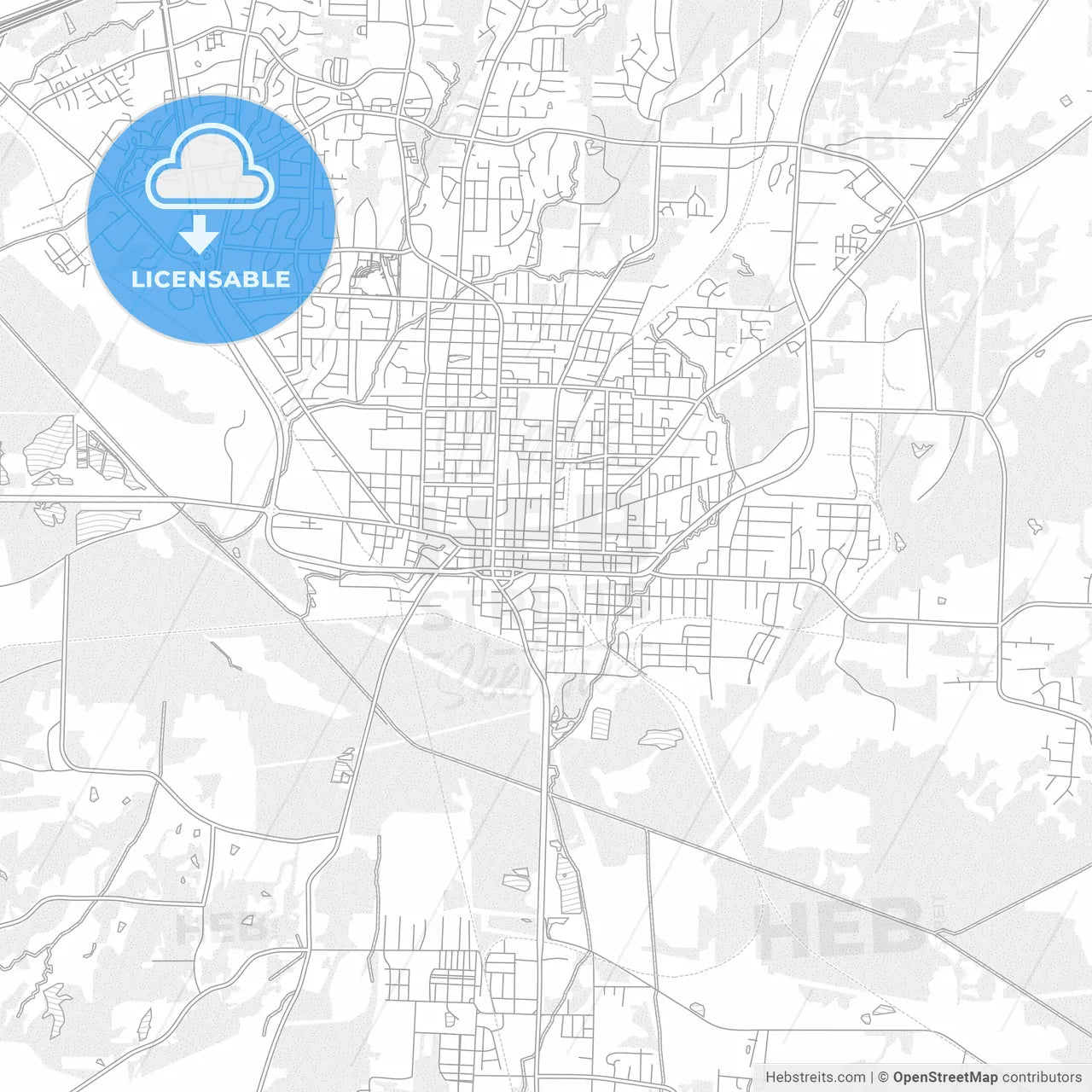Jackson, Tennessee, USA, bright outlined vector map