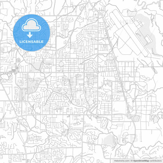 Warner Robins, Georgia, USA, bright outlined vector map