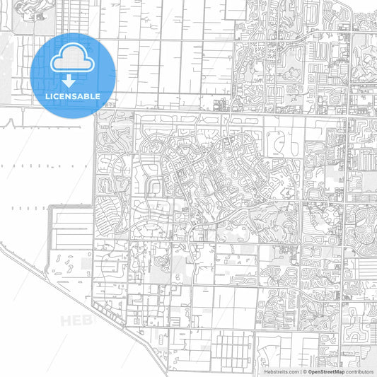 Wellington, Florida, USA, bright outlined vector map