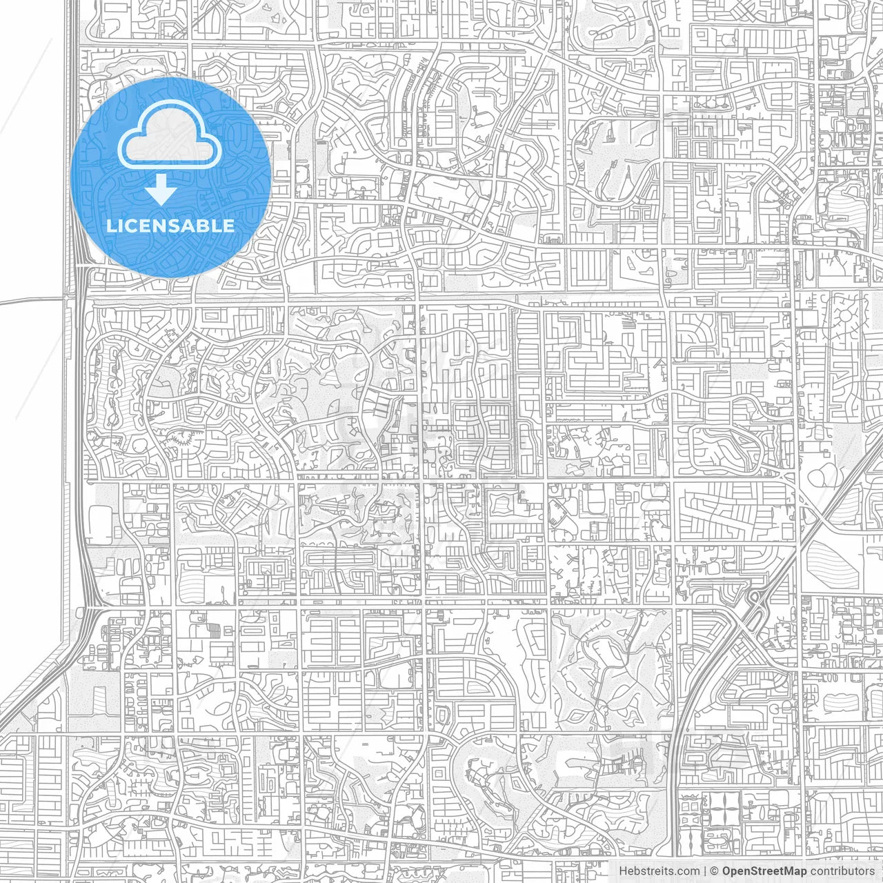 Tamarac, Florida, USA, bright outlined vector map