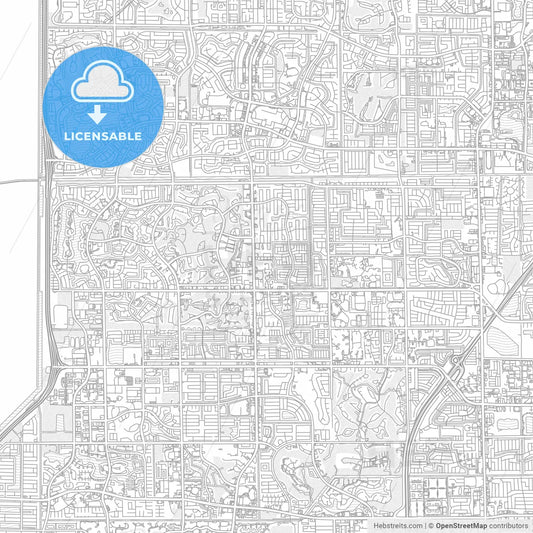 Tamarac, Florida, USA, bright outlined vector map