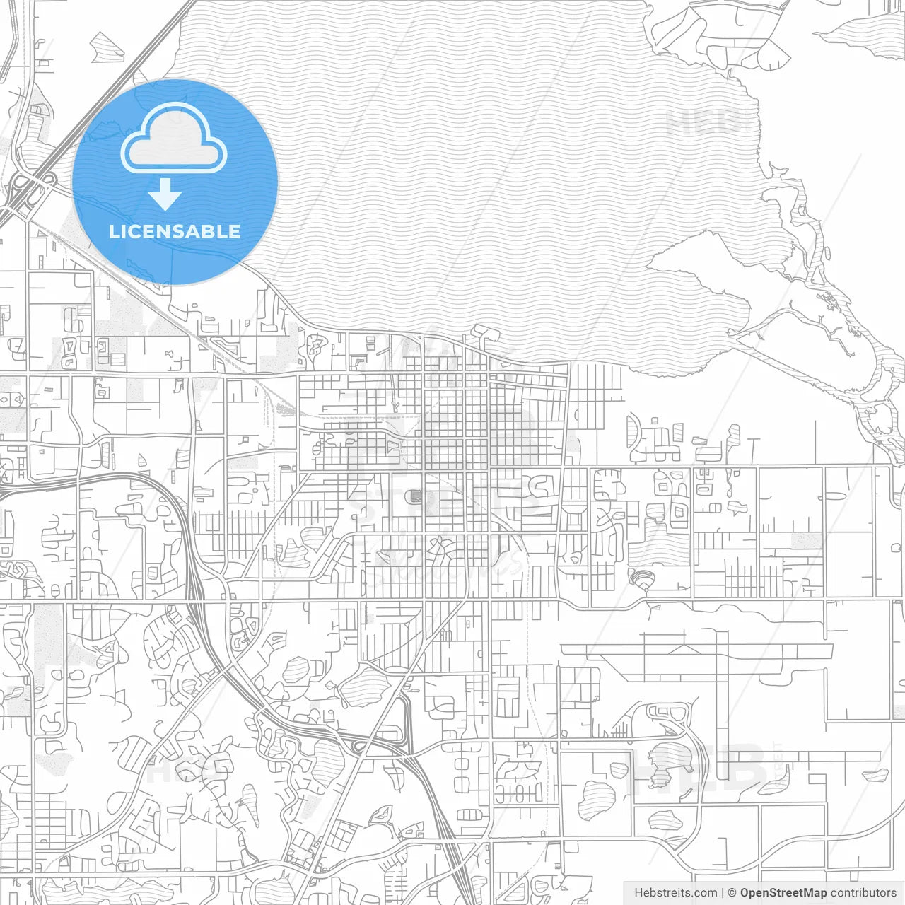 Sanford, Florida, USA, bright outlined vector map