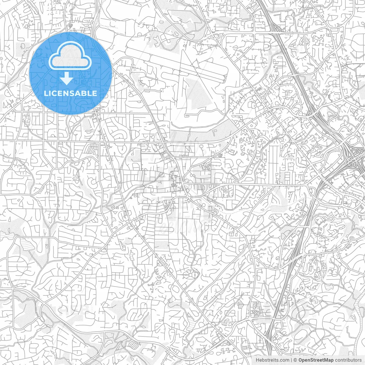 Smyrna, Georgia, USA, bright outlined vector map