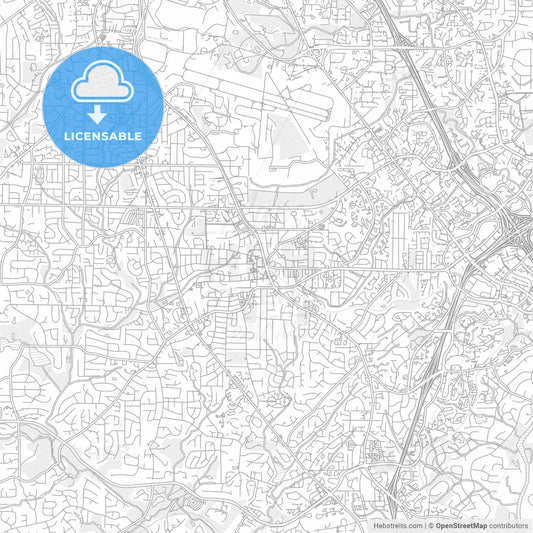 Smyrna, Georgia, USA, bright outlined vector map
