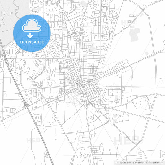Valdosta, Georgia, USA, bright outlined vector map