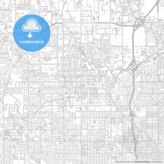 Pinellas Park, Florida, United States of America, bright outlined vector map
