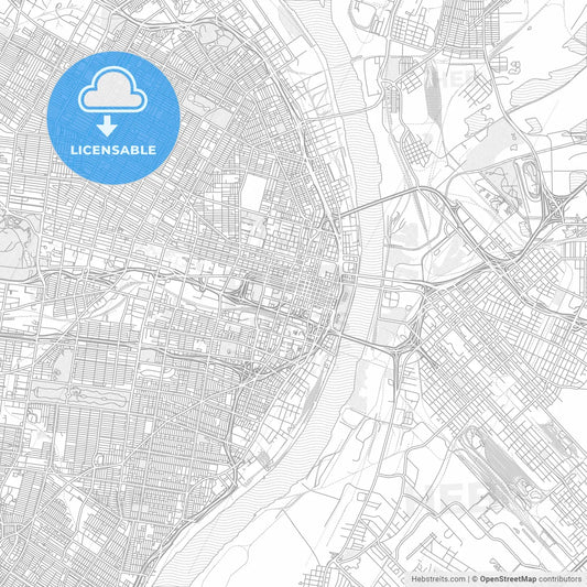St. Louis, Missouri, USA, bright outlined vector map