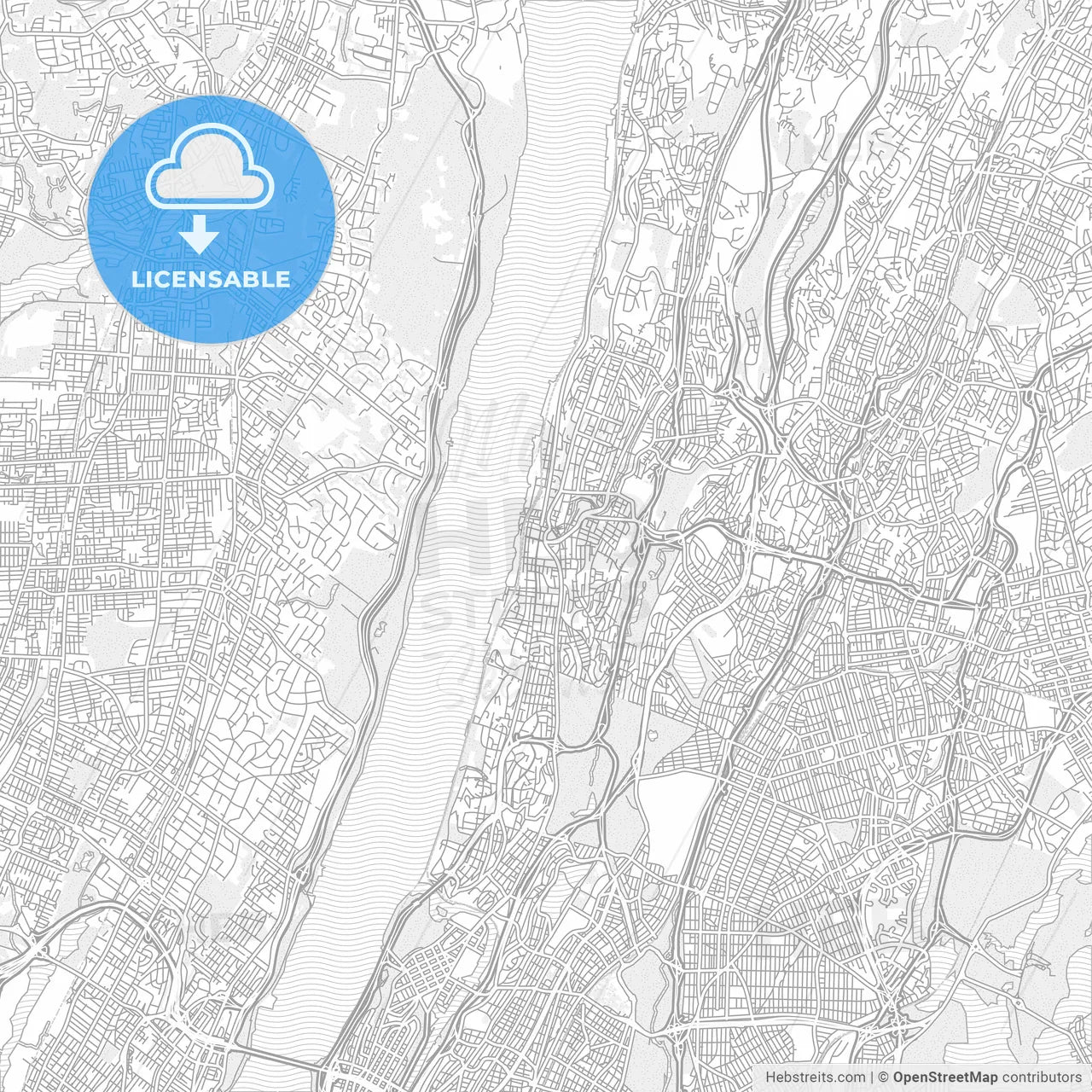 Yonkers, New York, USA, bright outlined vector map