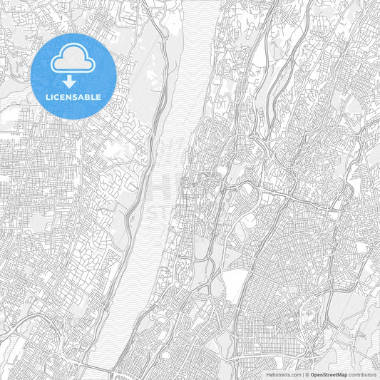 Yonkers, New York, USA, bright outlined vector map