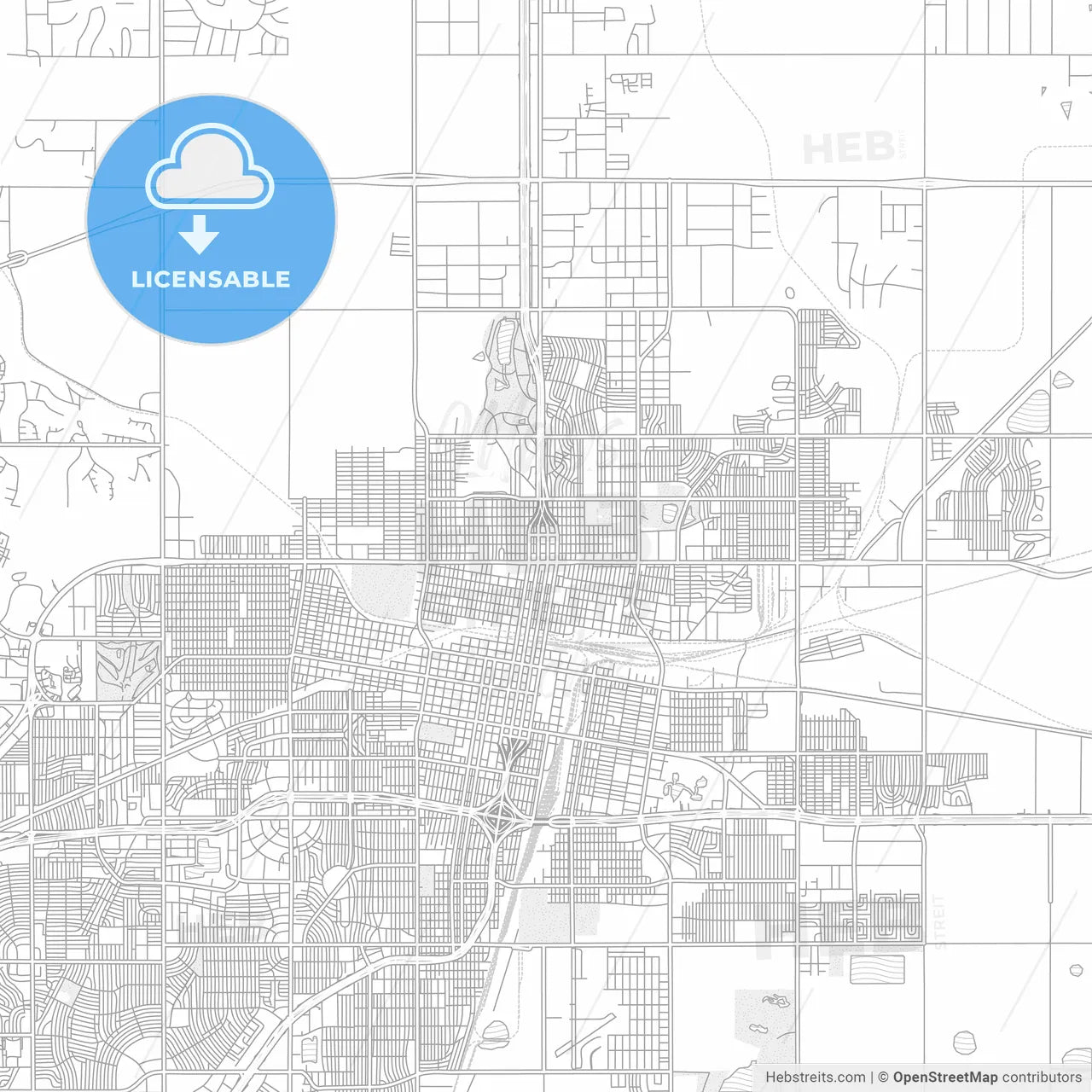 Amarillo, Texas, USA, bright outlined vector map