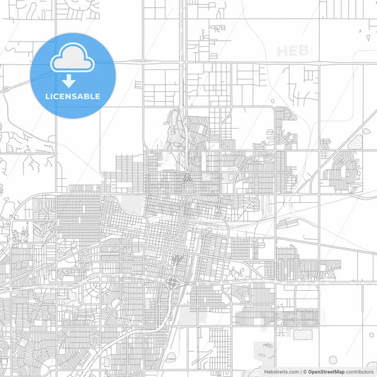 Amarillo, Texas, USA, bright outlined vector map