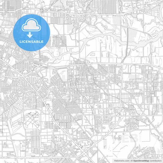 Pasadena, Texas, USA, bright outlined vector map