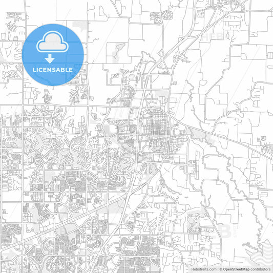 McKinney, Texas, USA, bright outlined vector map