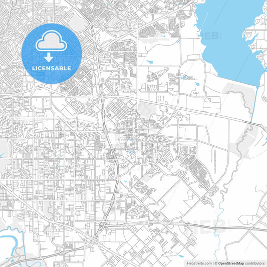 Mesquite, Texas, USA, bright outlined vector map