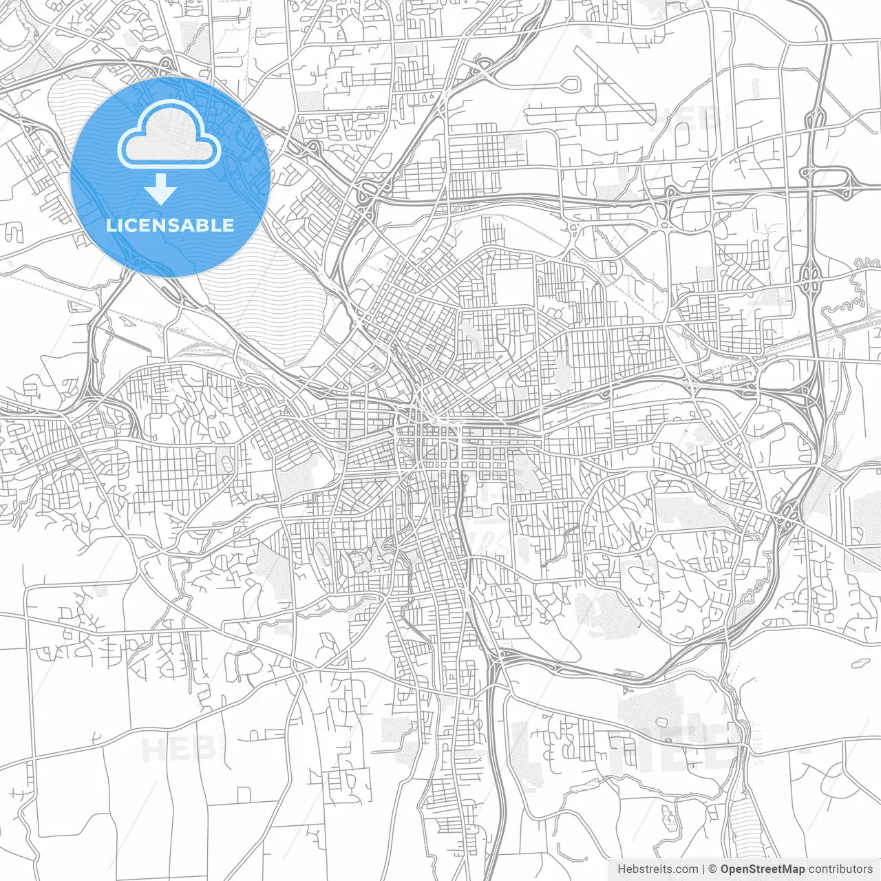 Syracuse, New York, USA, bright outlined vector map