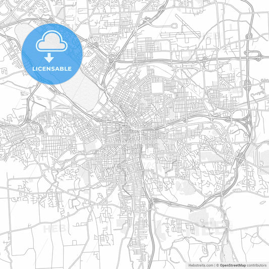 Syracuse, New York, USA, bright outlined vector map