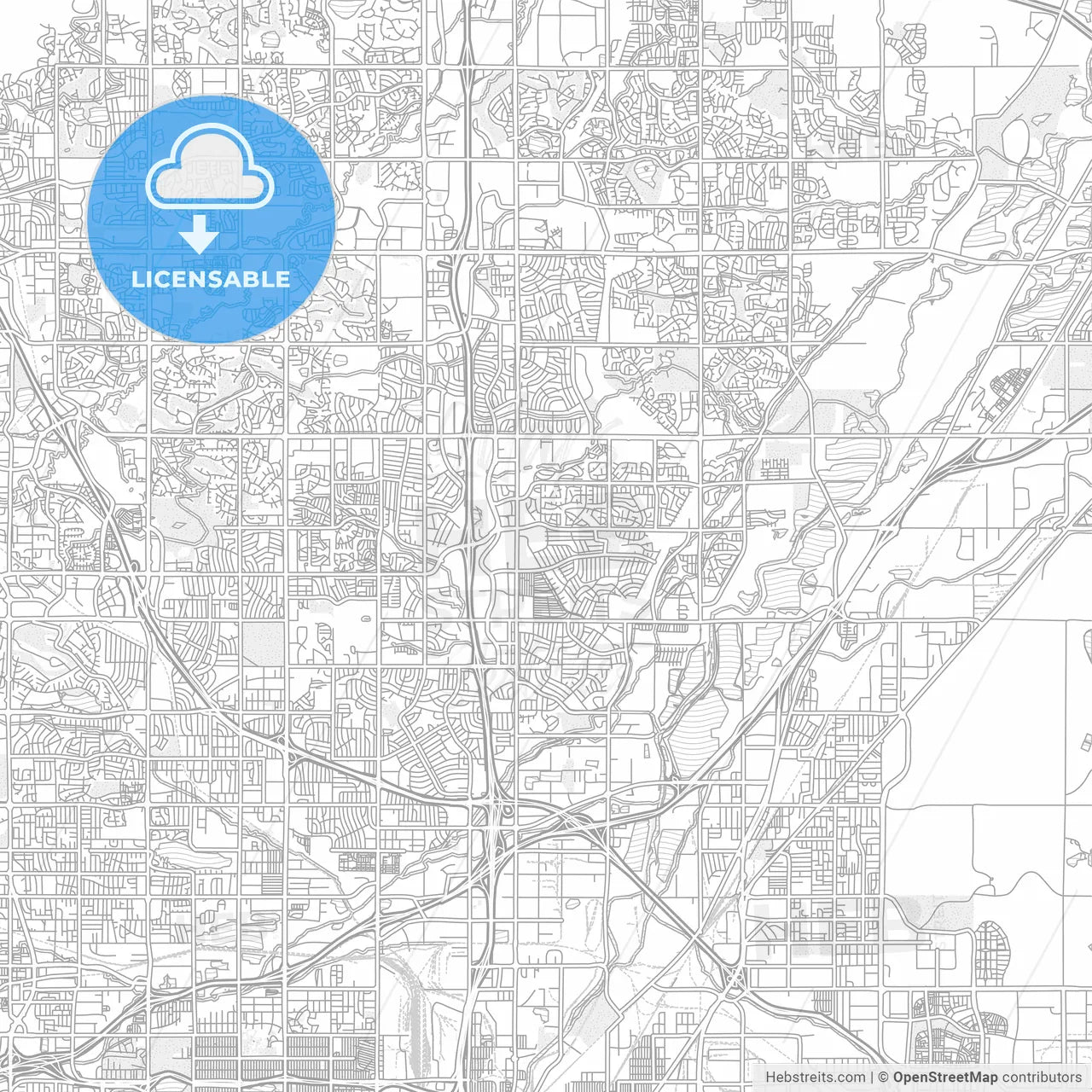 Thornton, Colorado, USA, bright outlined vector map
