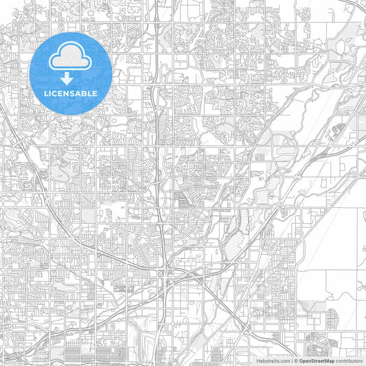 Thornton, Colorado, USA, bright outlined vector map