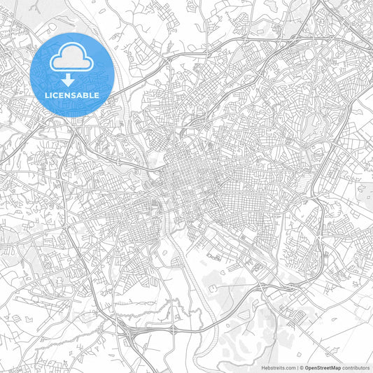 Columbia, South Carolina, USA, bright outlined vector map