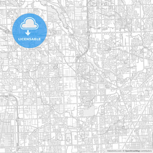 Sterling Heights, Michigan, USA, bright outlined vector map