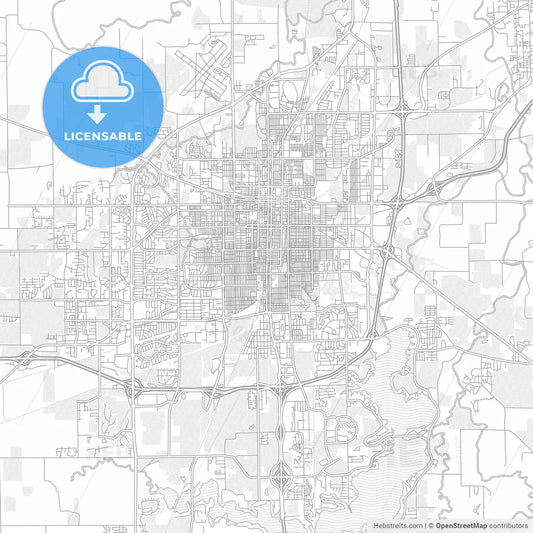 Springfield, Illinois, USA, bright outlined vector map