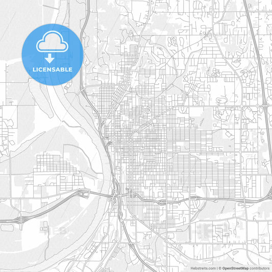 St. Joseph, Missouri, USA, bright outlined vector map