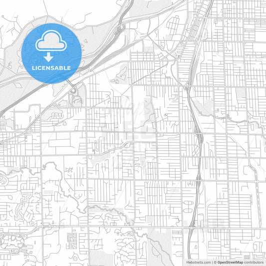 Wyoming, Michigan, USA, bright outlined vector map