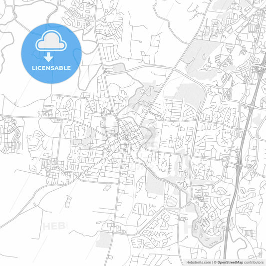 Franklin, Tennessee, USA, bright outlined vector map