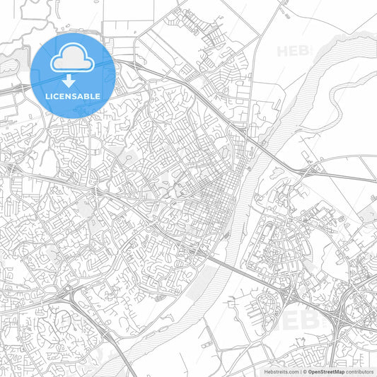St. Charles, Missouri, USA, bright outlined vector map