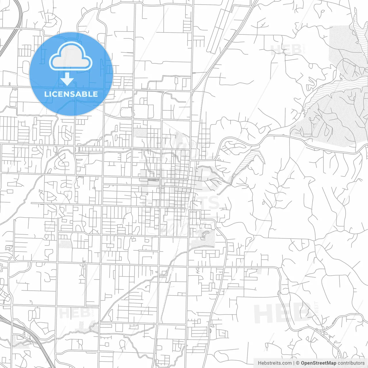 Rogers, Arkansas, USA, bright outlined vector map