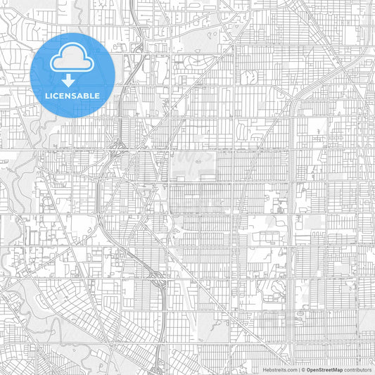 Skokie, Illinois, USA, bright outlined vector map