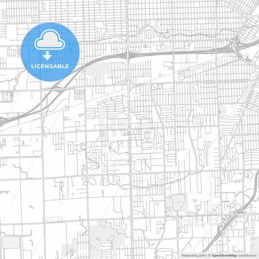 Taylor, Michigan, USA, bright outlined vector map