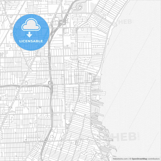 St. Clair Shores, Michigan, USA, bright outlined vector map
