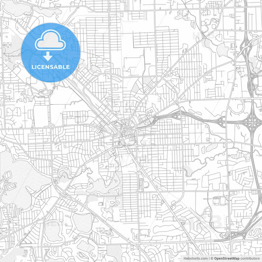 Pontiac, Michigan, USA, bright outlined vector map