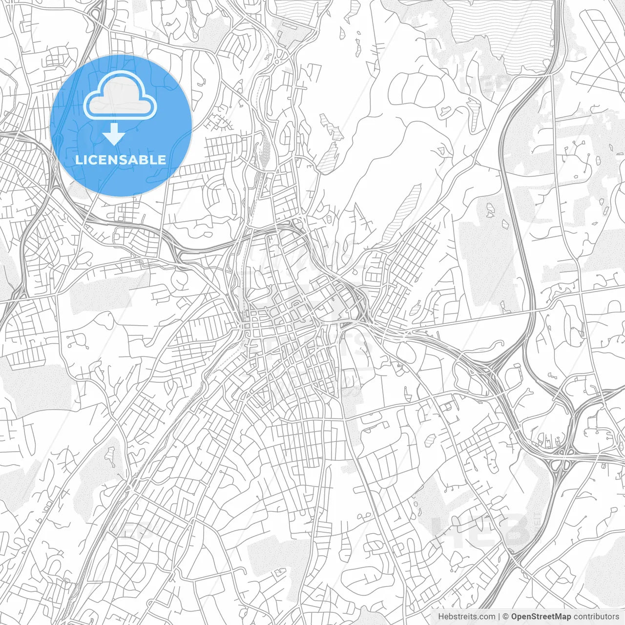 White Plains, New York, USA, bright outlined vector map