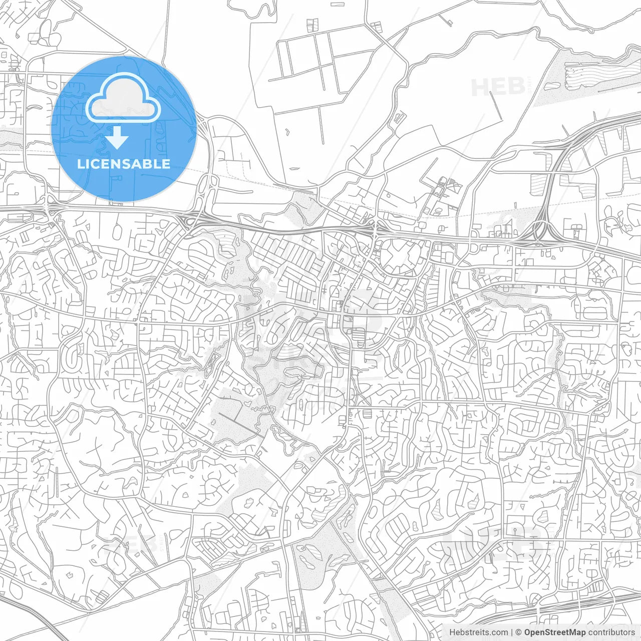 St. Peters, Missouri, USA, bright outlined vector map