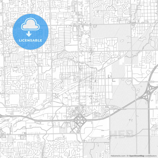 Tinley Park, Illinois, USA, bright outlined vector map